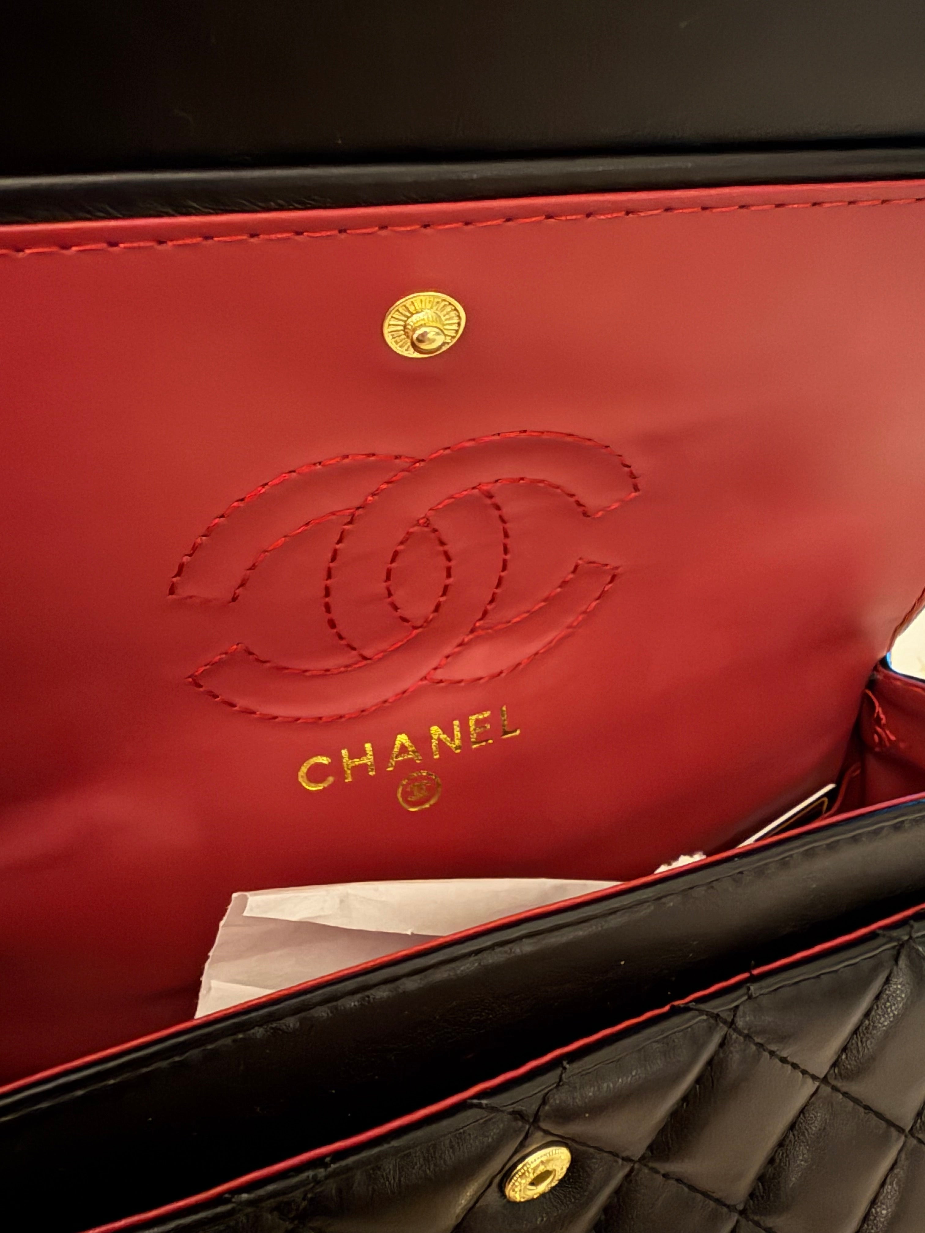 Black Chanel Double Flap Handbag