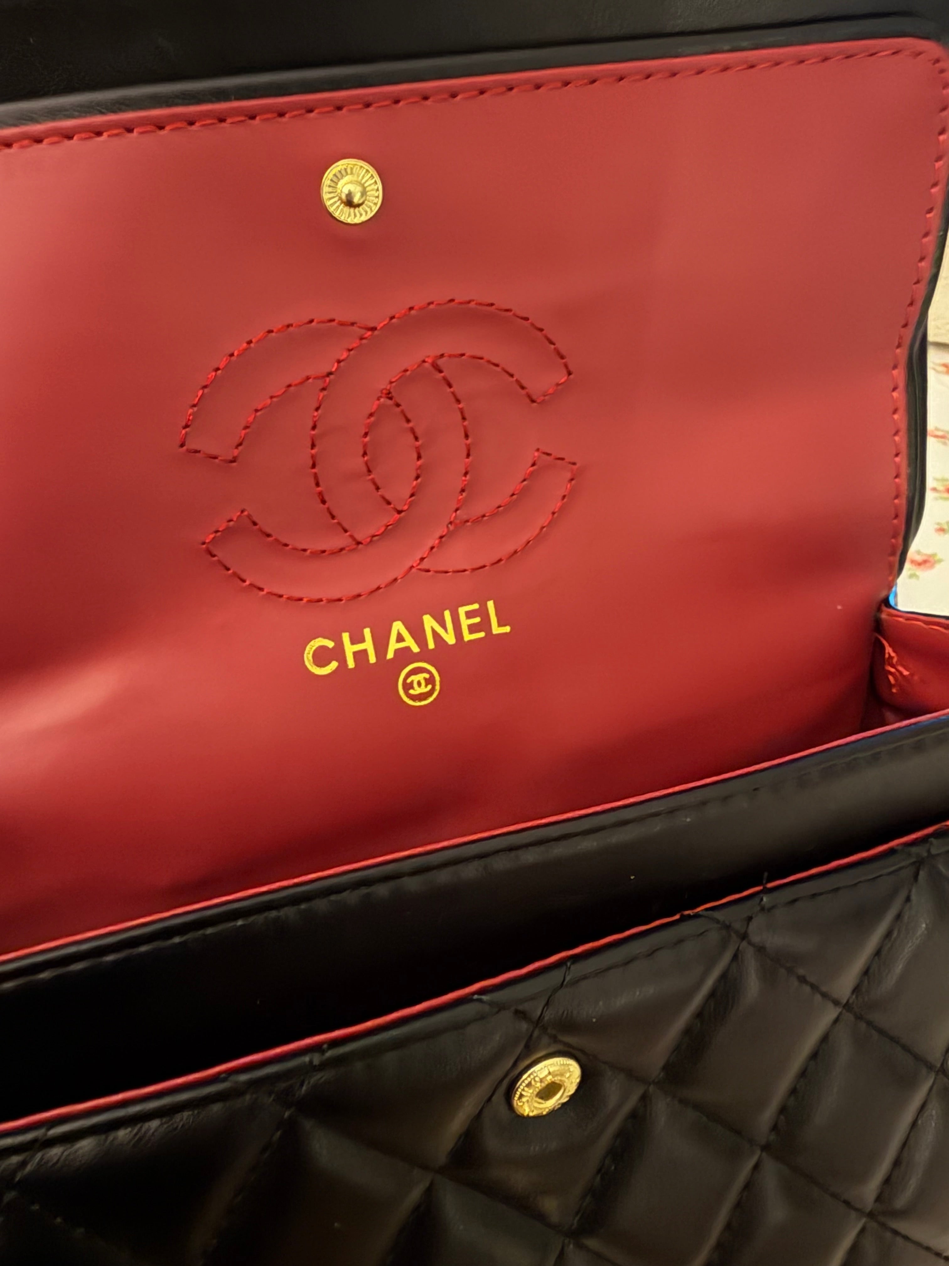 Black Chanel Double Flap Handbag