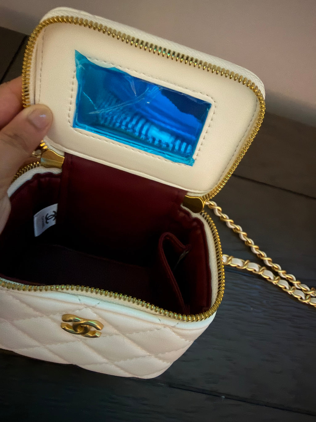 Chanel Vanity Mini White Purse
