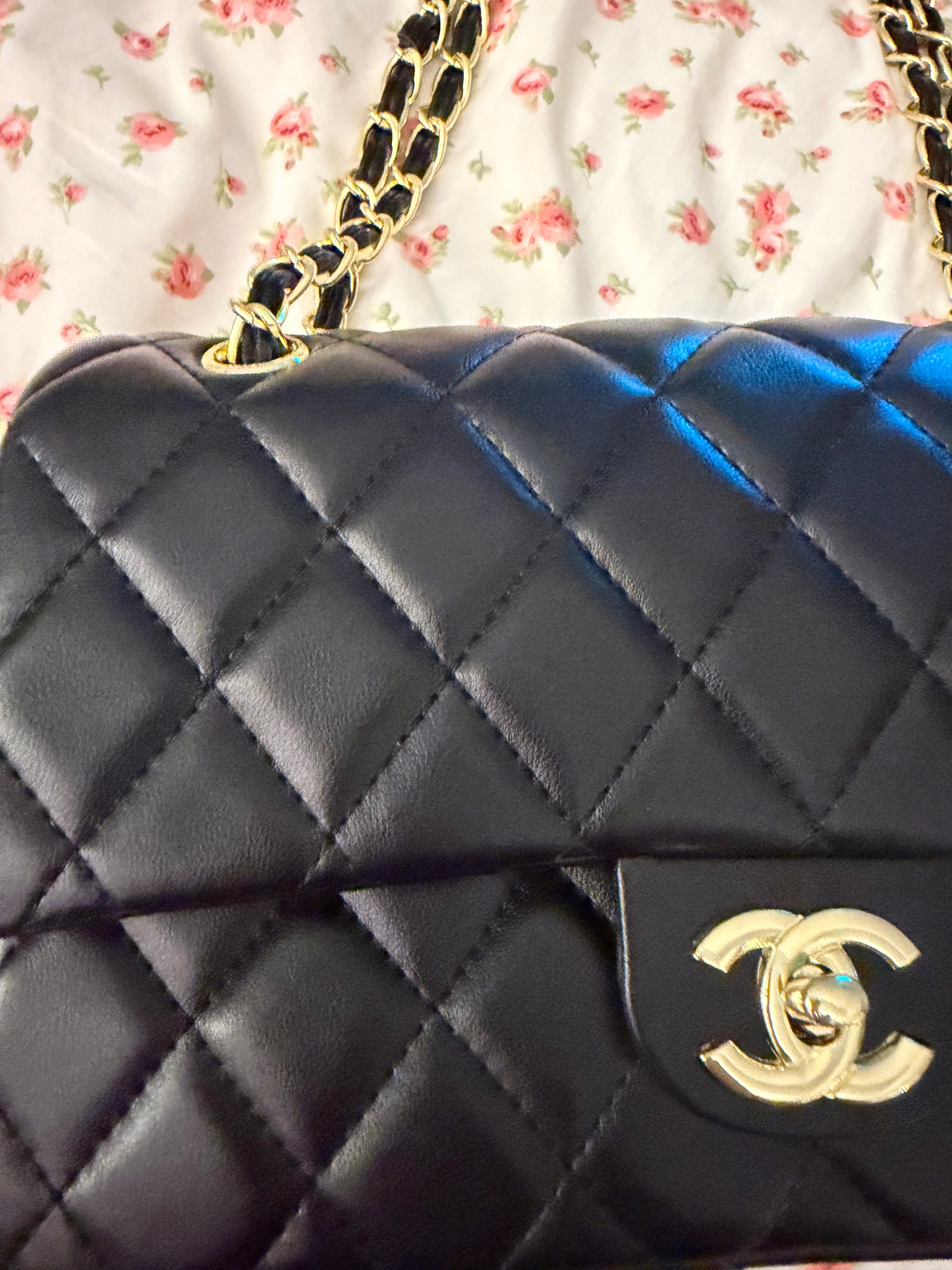 Black Chanel Double Flap Handbag