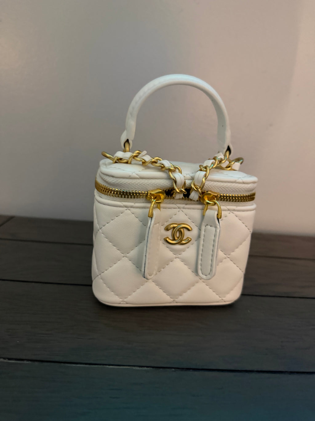 Chanel Vanity Mini White Purse