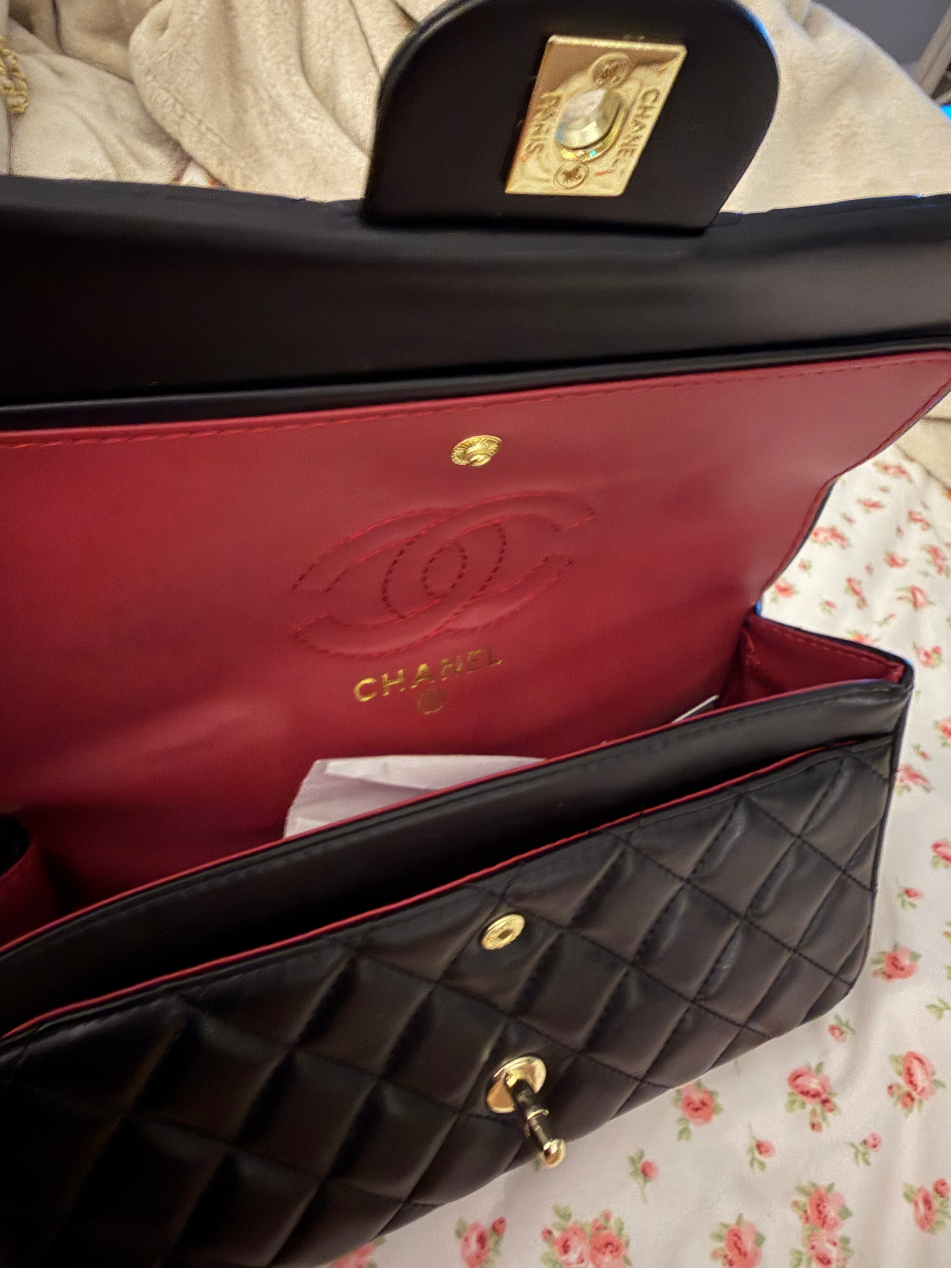 Black Chanel Double Flap Handbag