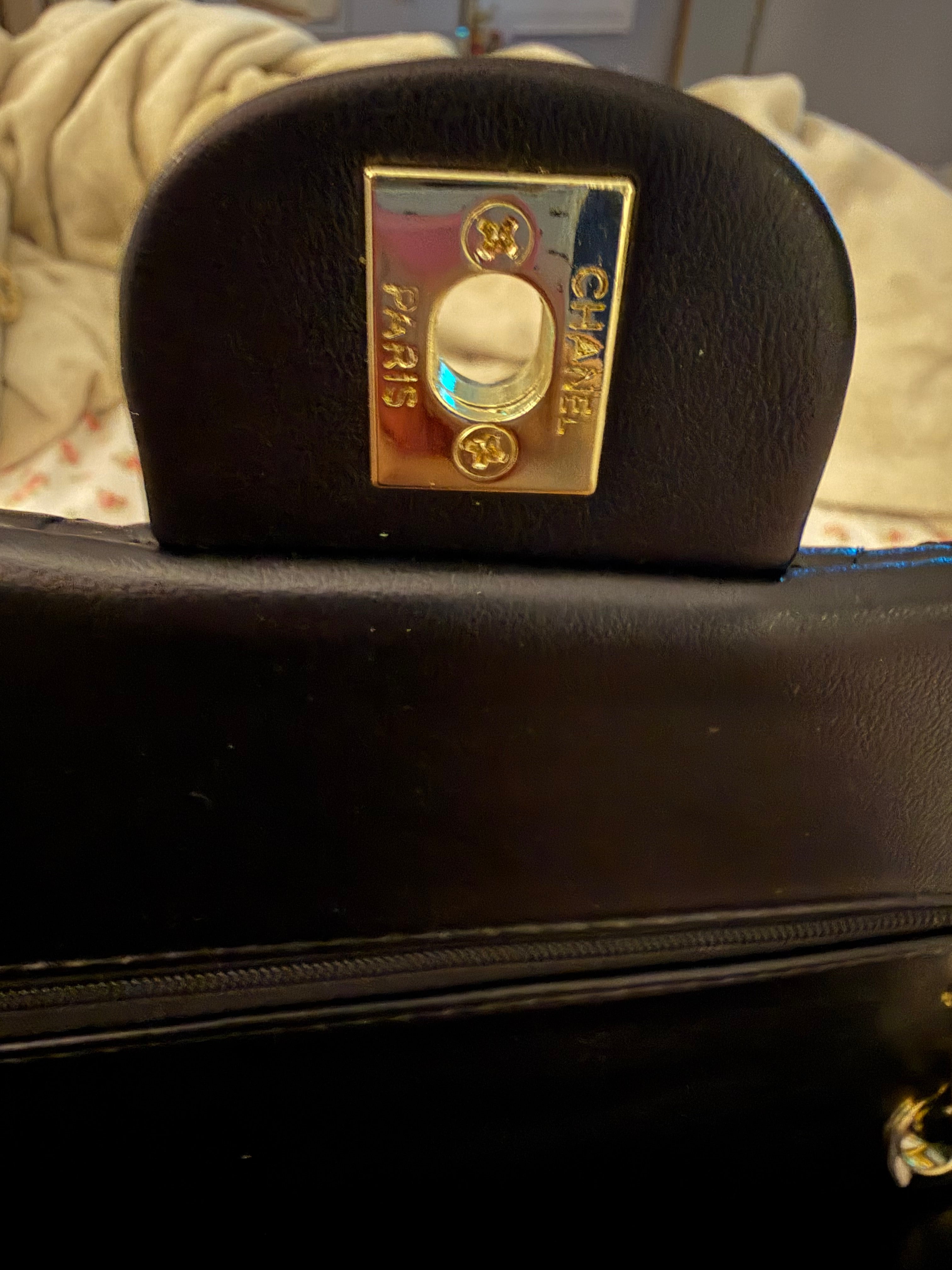 Black Chanel Double Flap Handbag