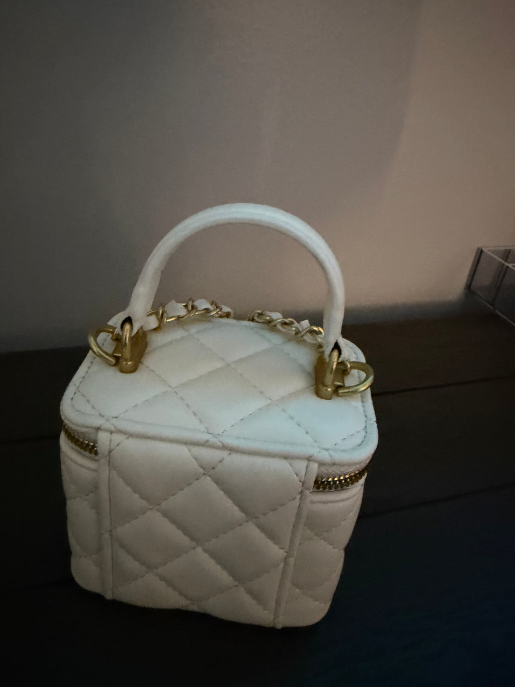Chanel Vanity Mini White Purse