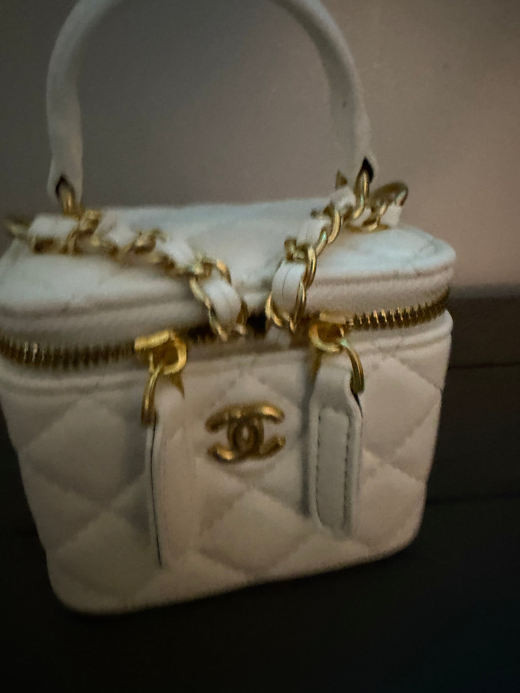 Chanel Vanity Mini White Purse