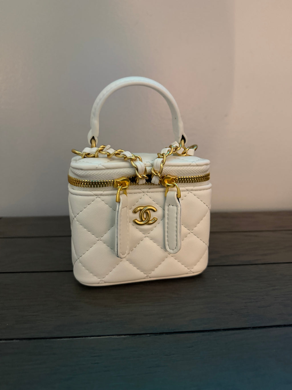Chanel Vanity Mini White Purse
