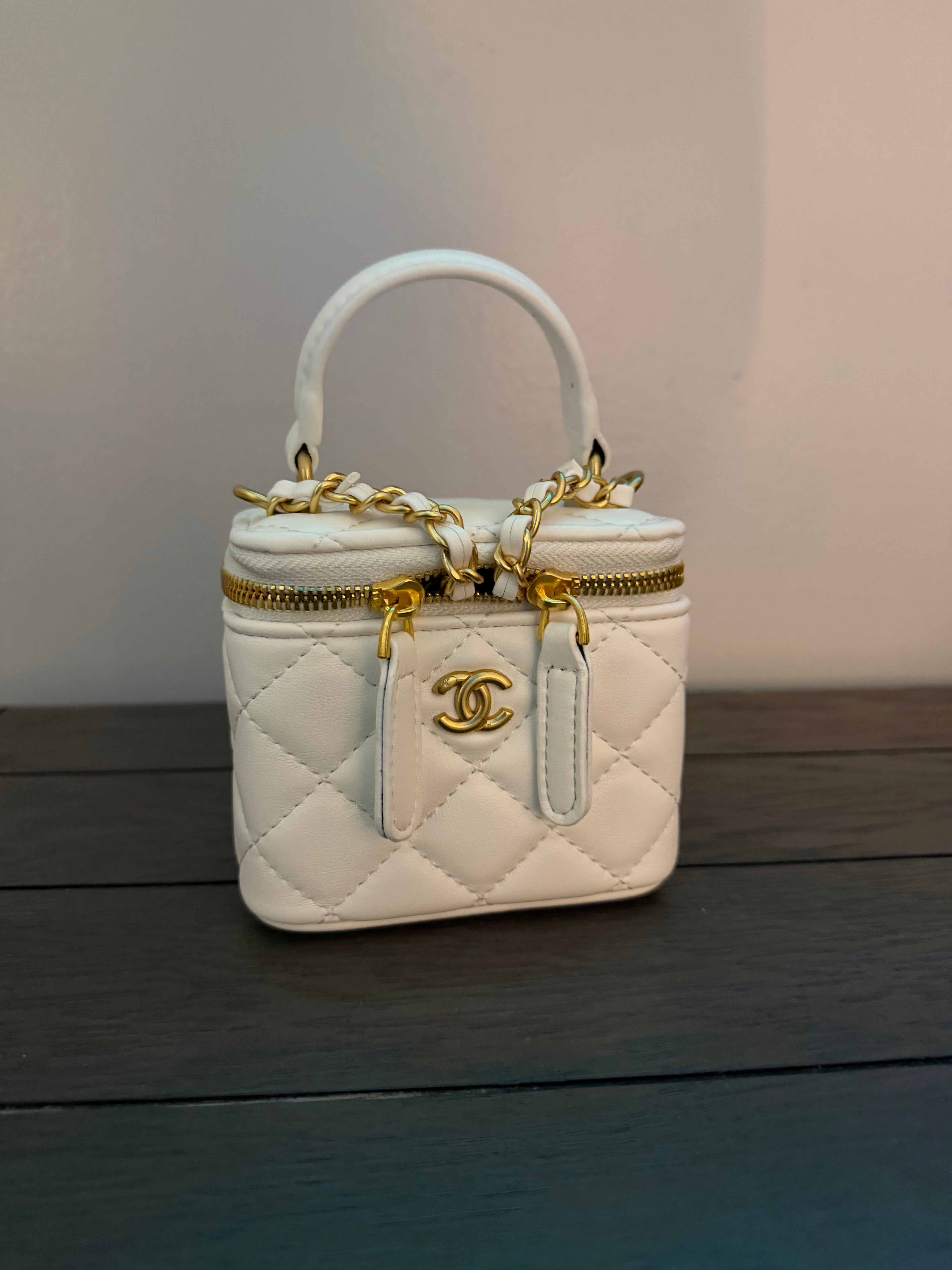 Chanel Vanity Mini White Purse