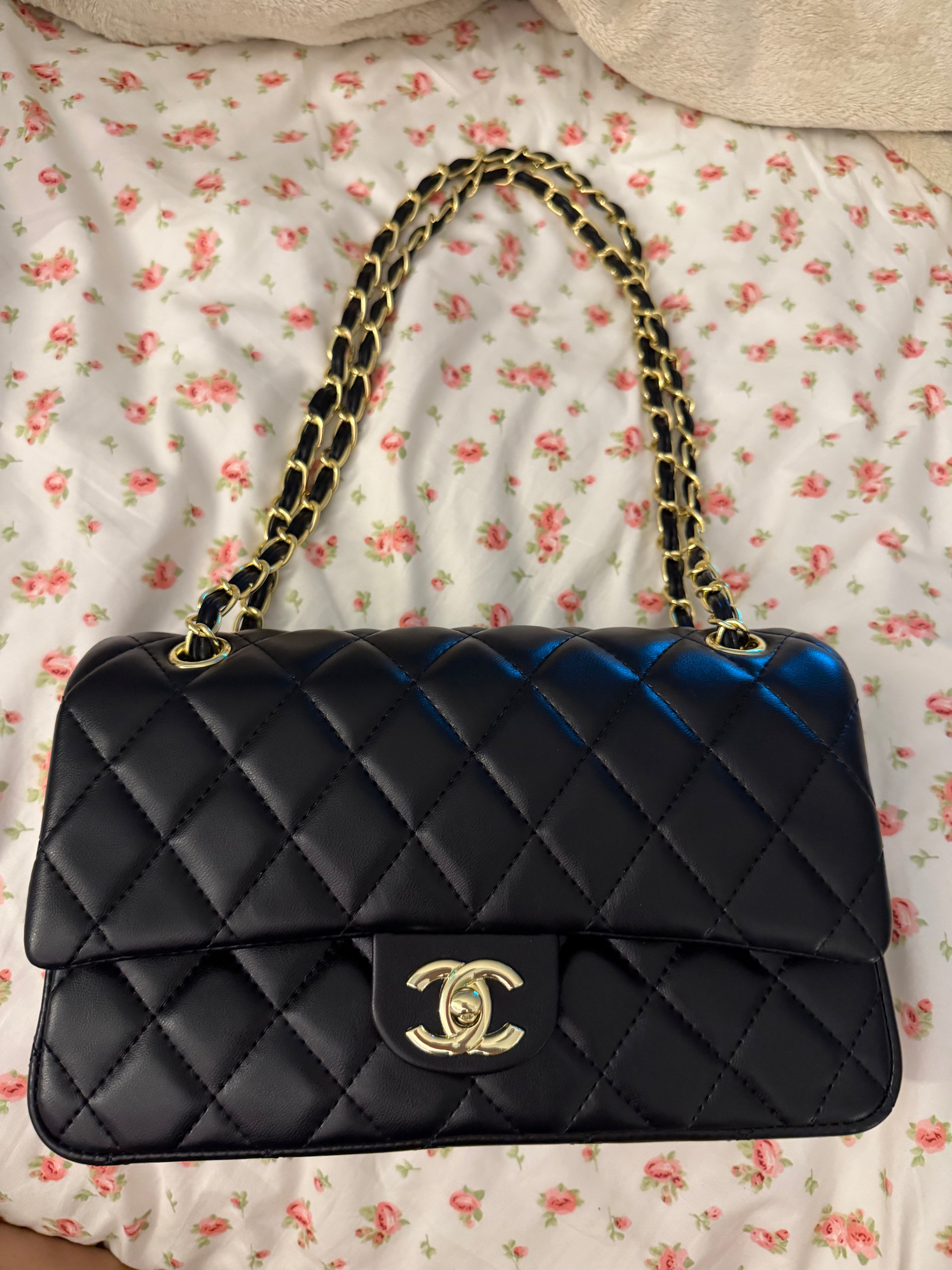 Black Chanel Double Flap Handbag