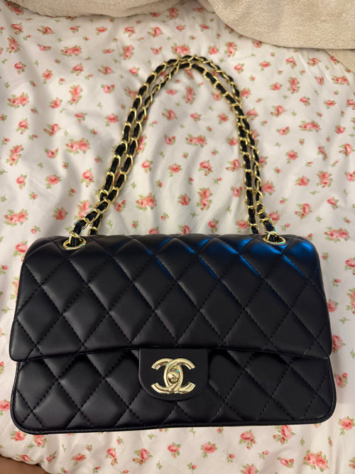 Black Chanel Double Flap Handbag