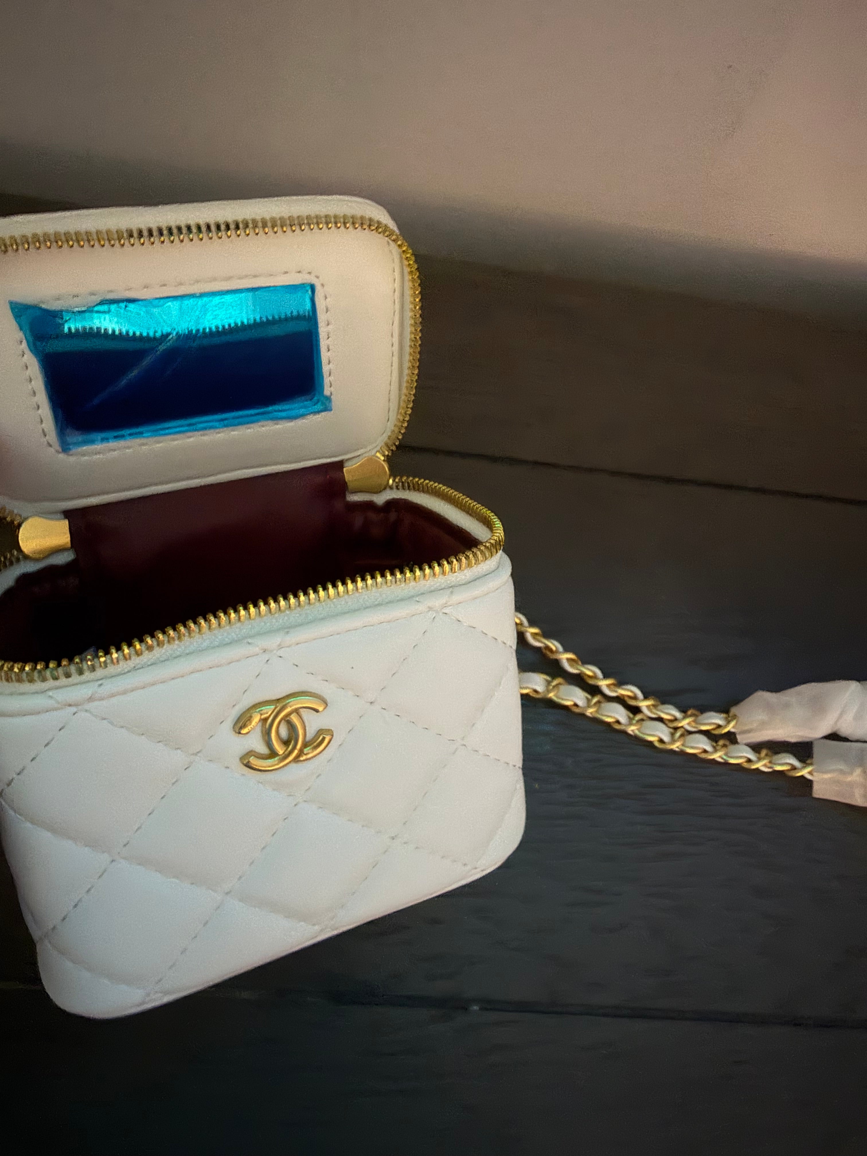 Chanel Vanity Mini White Purse