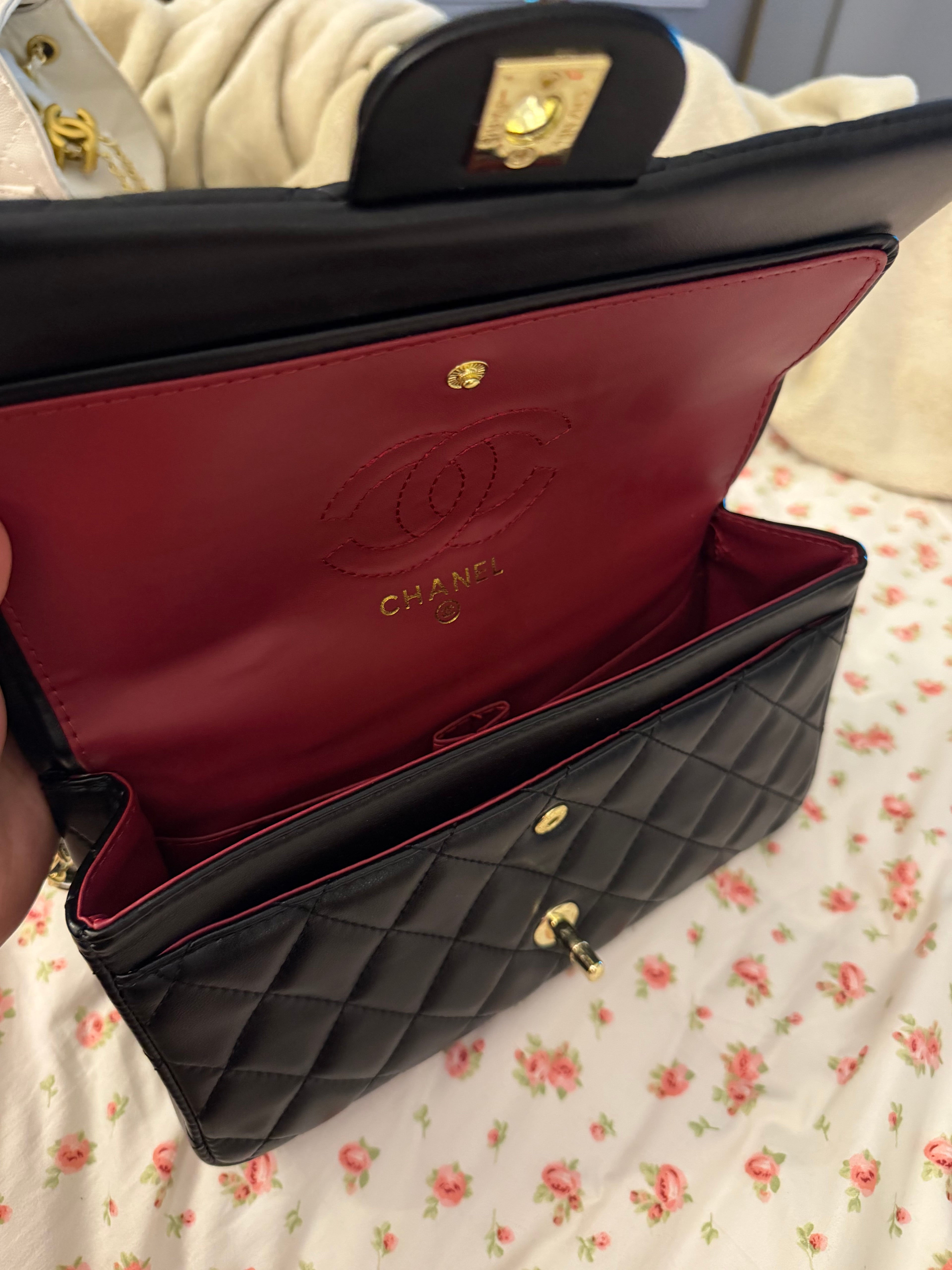 Black Chanel Double Flap Handbag