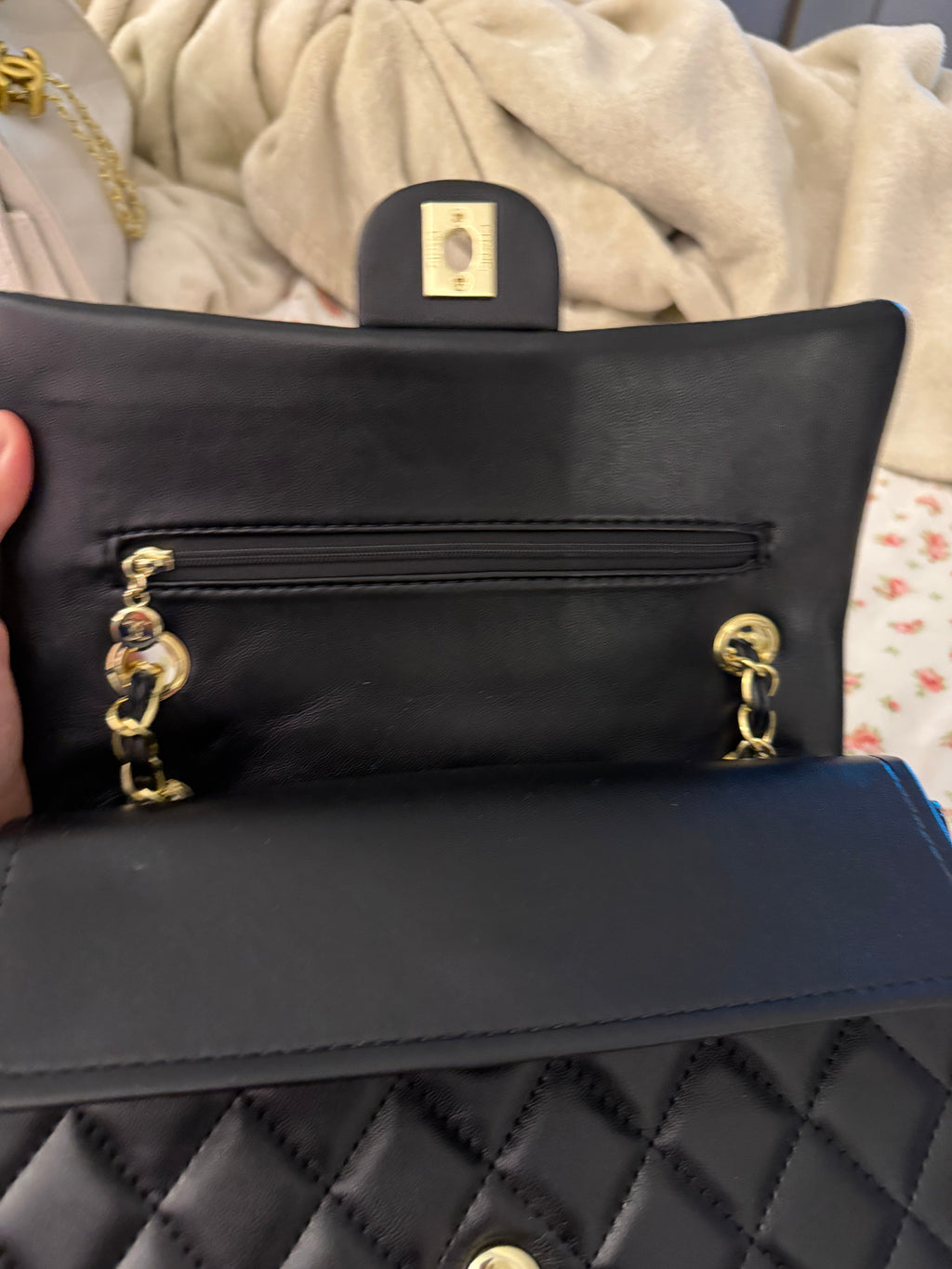 Black Chanel Double Flap Handbag