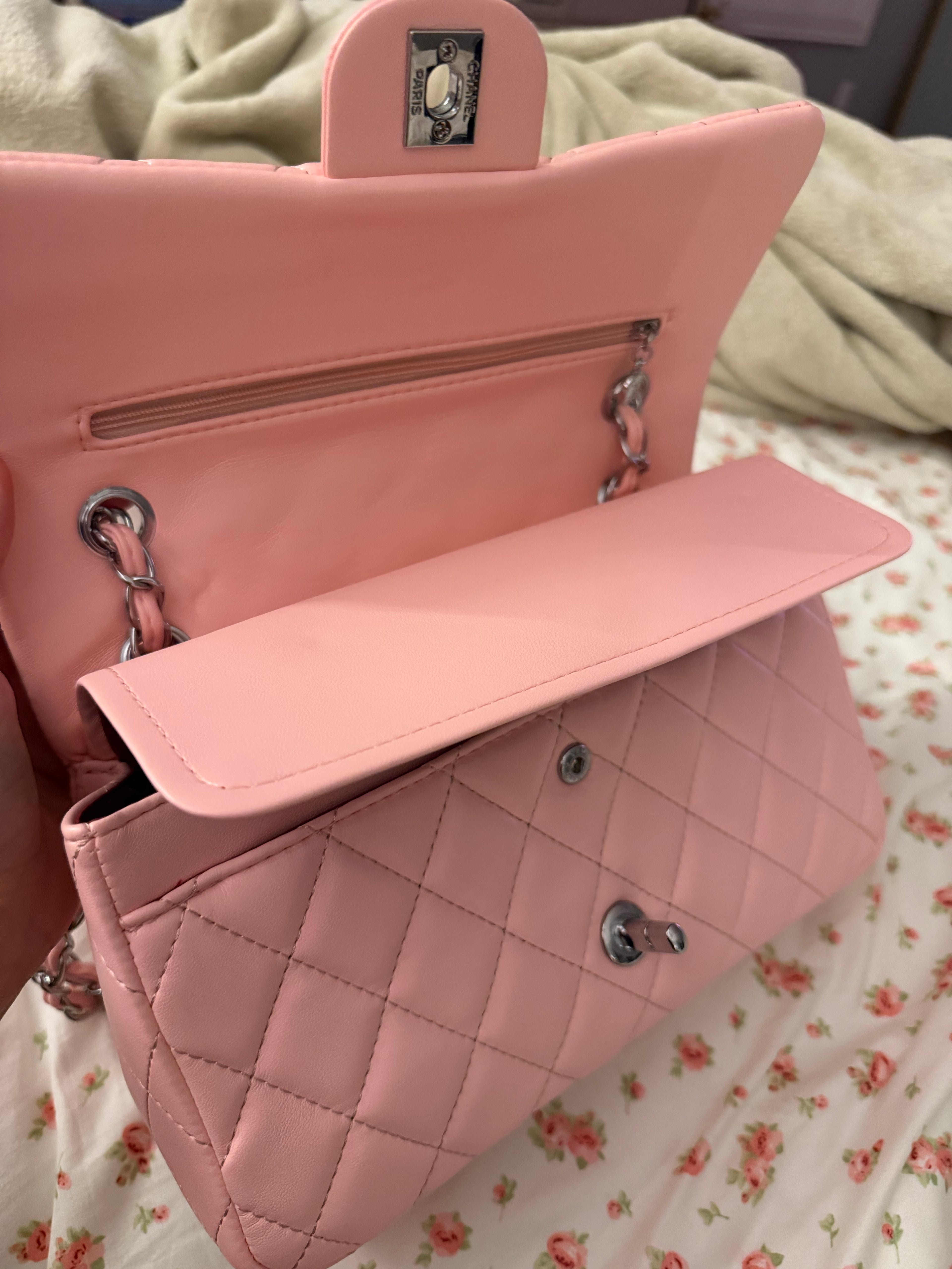 Pink Chanel Double Flap Purse