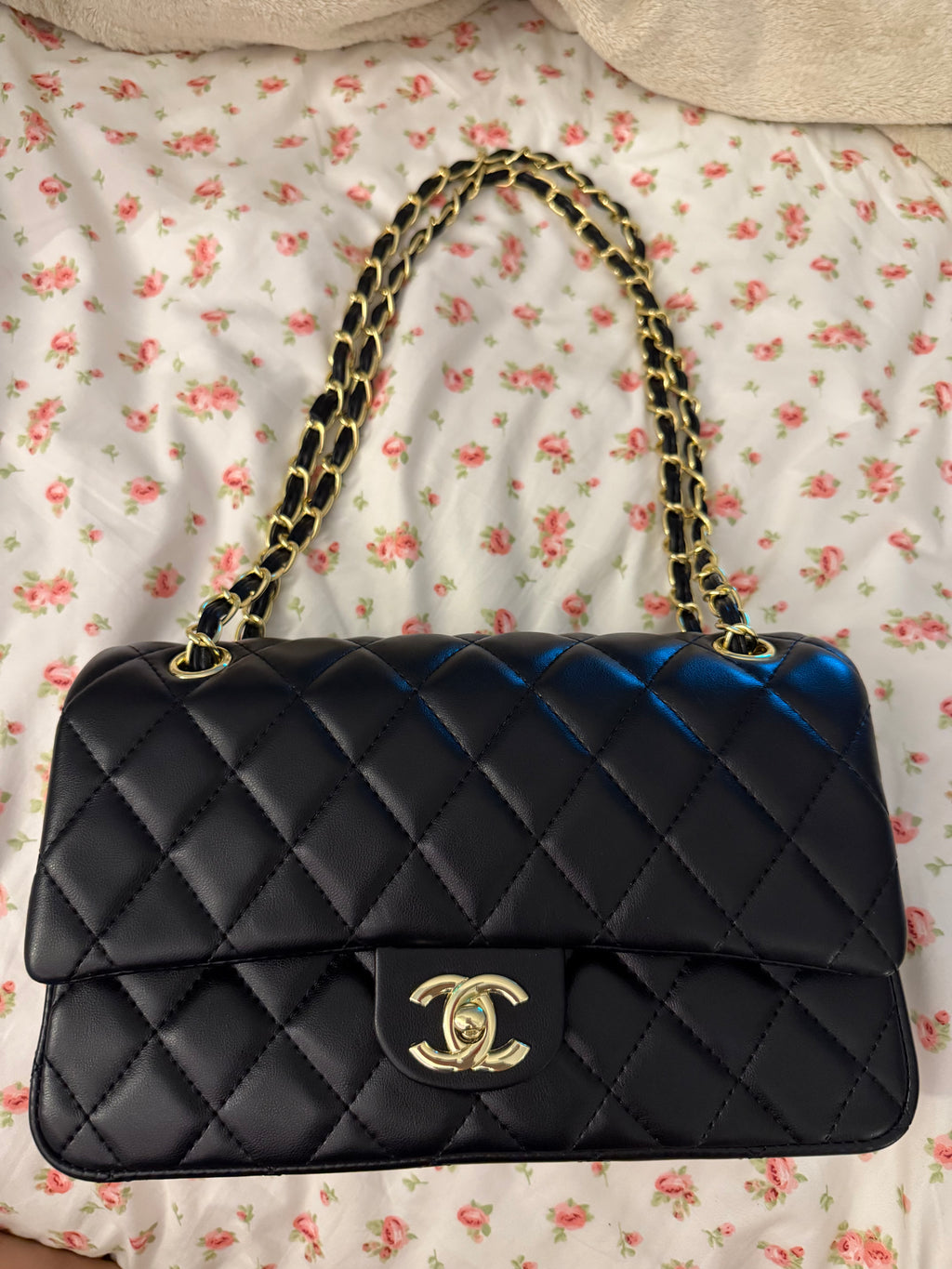 Black Chanel Double Flap Handbag
