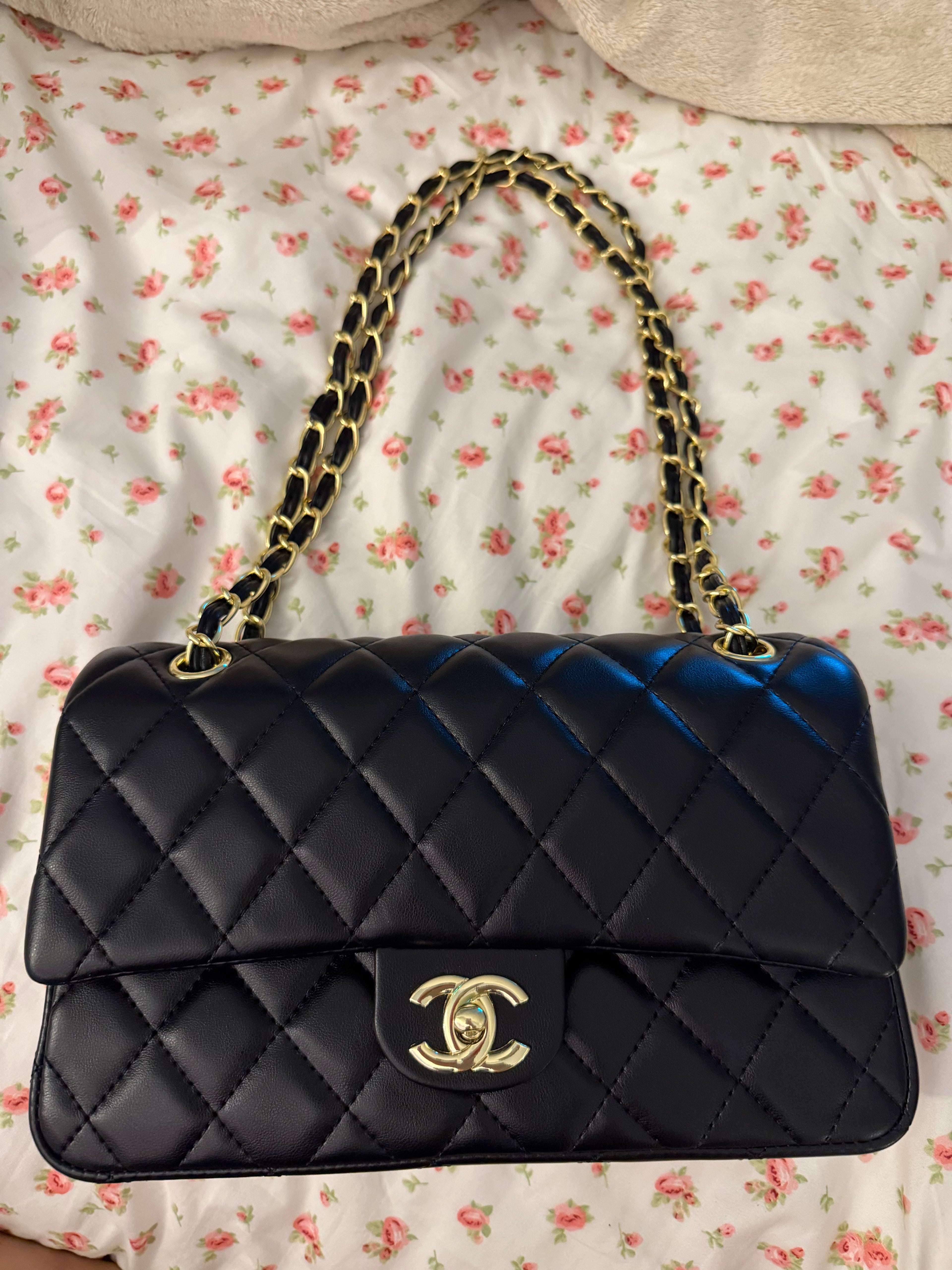 Black Chanel Double Flap Handbag