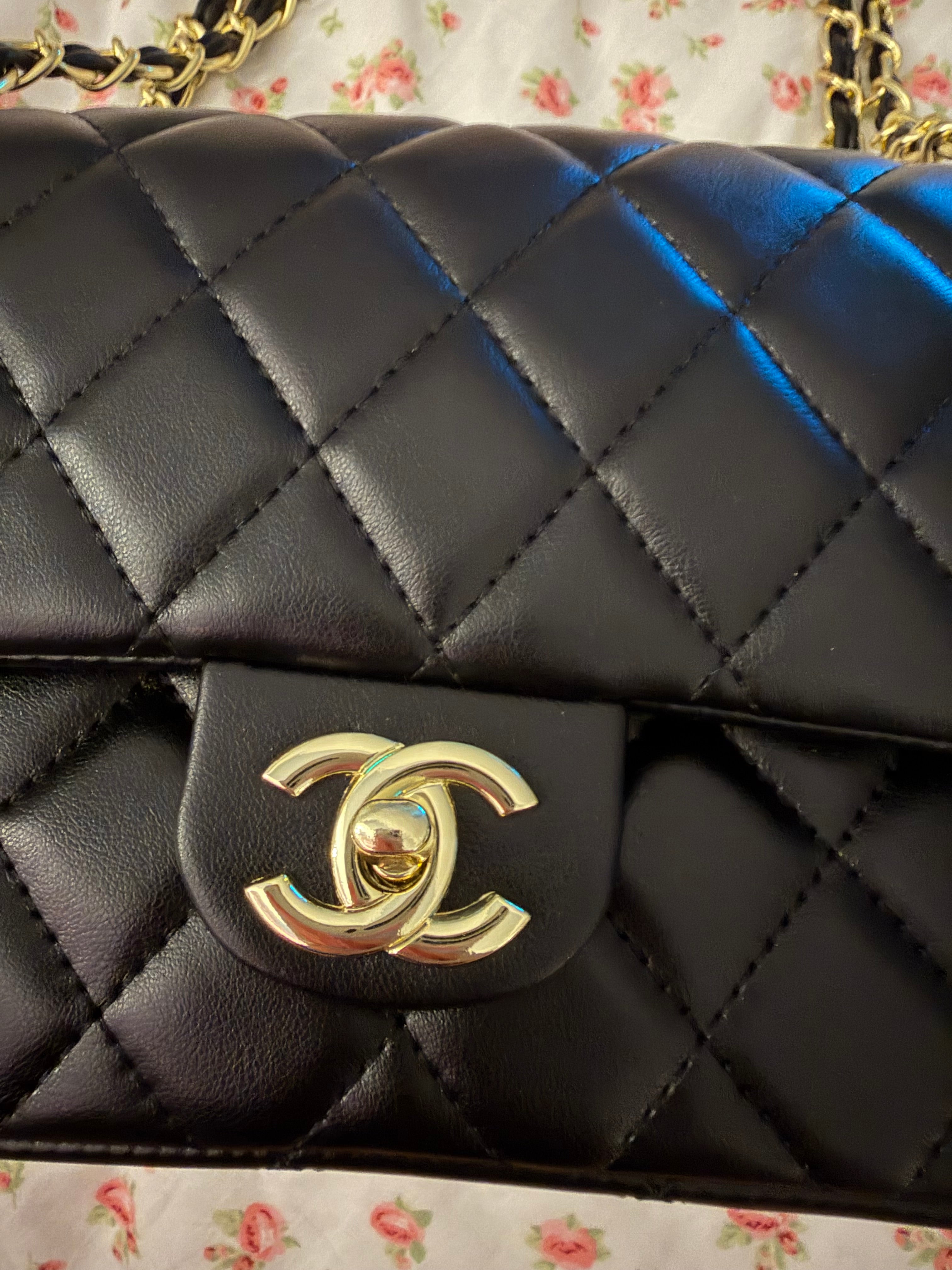 Black Chanel Double Flap Handbag