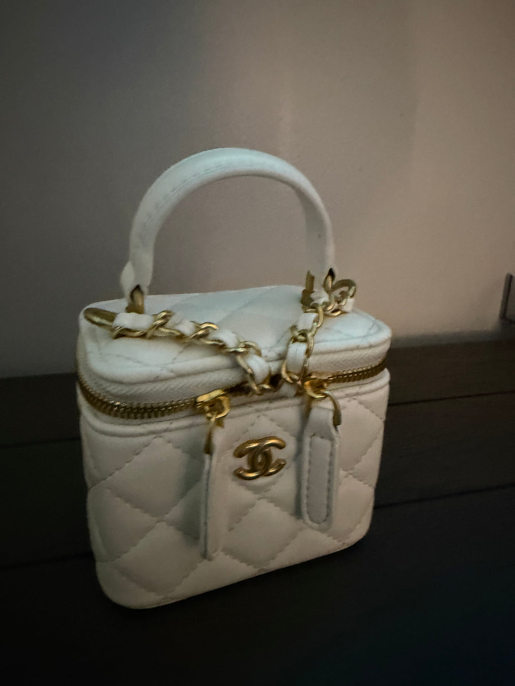 Chanel Vanity Mini White Purse