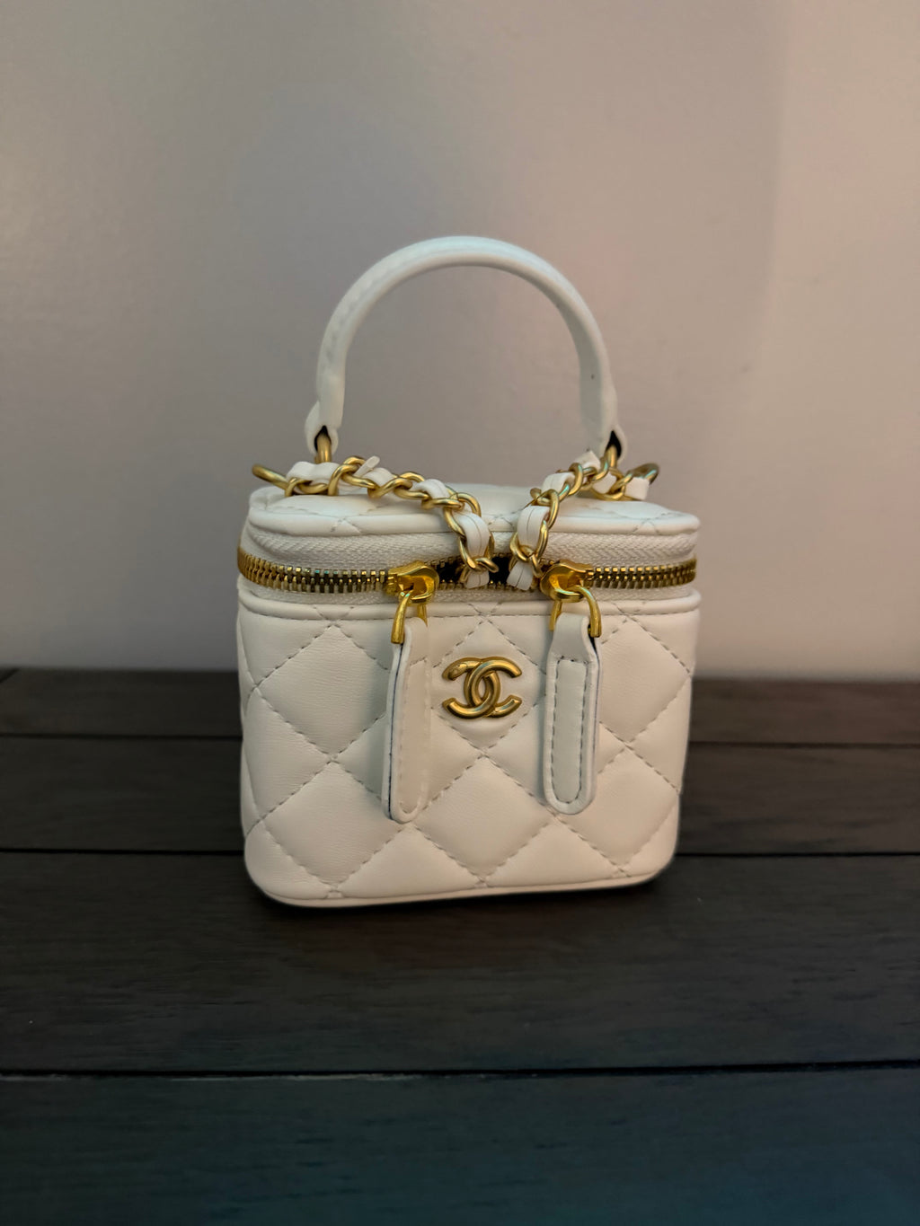 Chanel Vanity Mini White Purse
