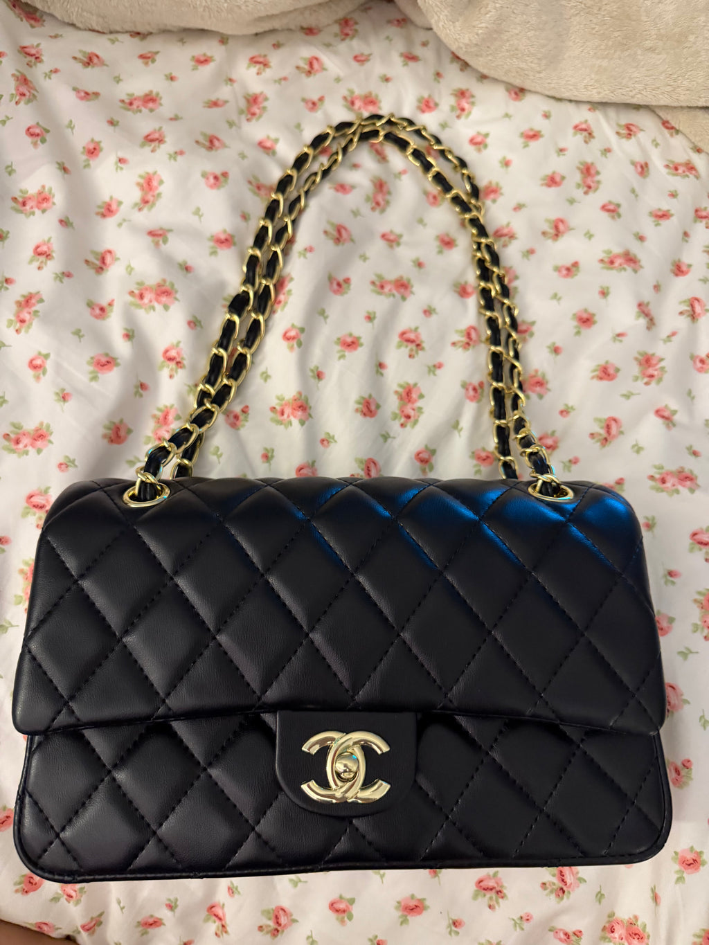 Black Chanel Double Flap Handbag