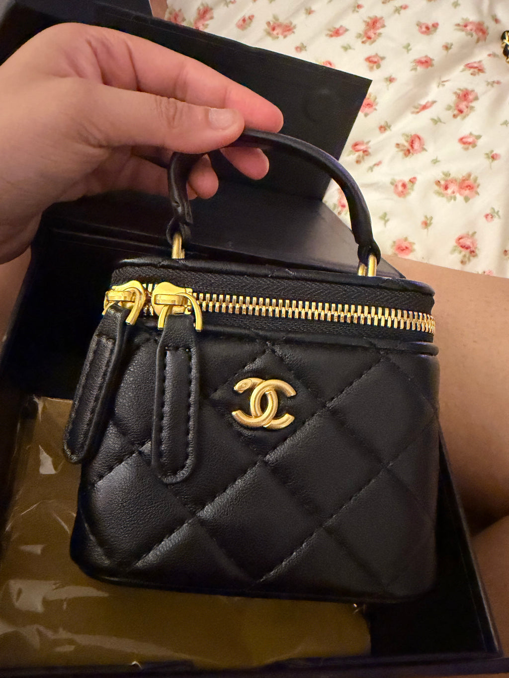 Black Chanel Mini Vanity Case