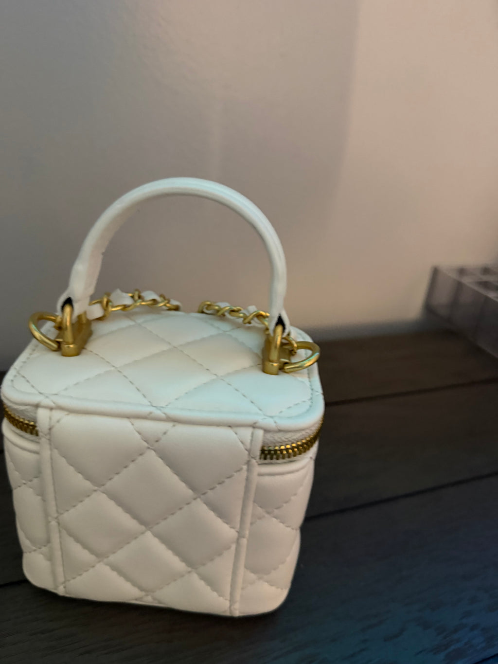 Chanel Vanity Mini White Purse